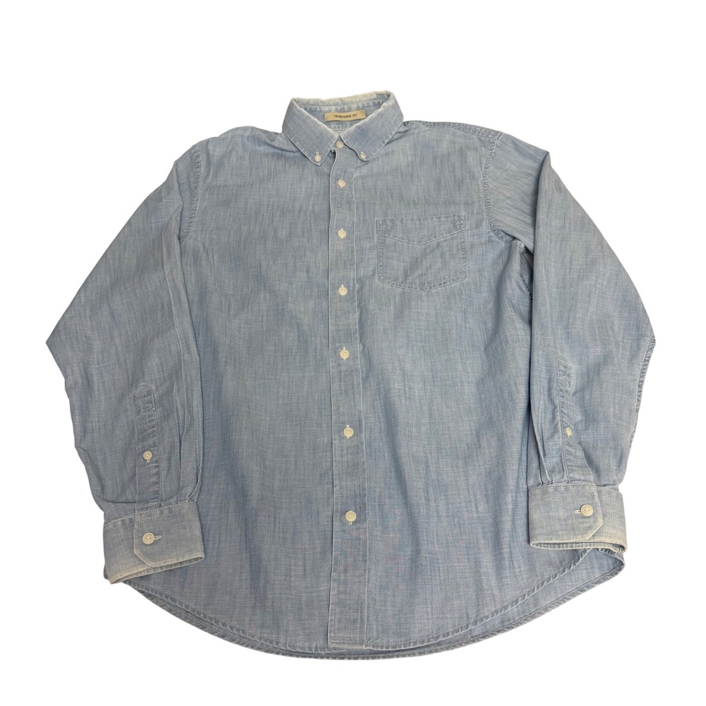 LL Bean Traditional Fit Light Blue Cotton Button Down Womens Shirt Small Classic